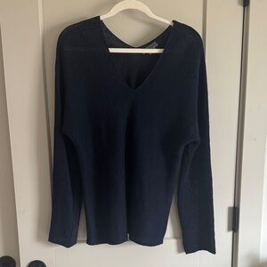 VINCE 100% Linen Knit Double V-neck Sweater